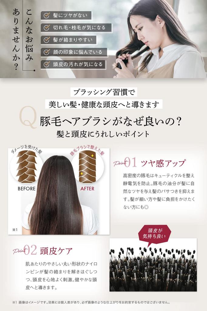 By Beauty CEVOEL Hair Brush Paddle Brush Natural Pig Hair Habits for Brush Hair Ladies Comb Hair Smooth Storage Bag [Supervised Professionals] [New