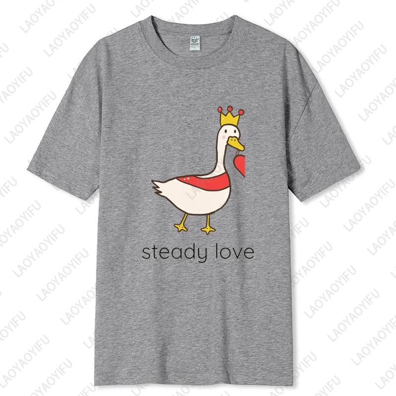 Funny Couple Cotton Tshirts Valentines Day Gift for Husband Wife Girlfriend Boyfriend Goose Tender Heart Tee Lovers Clothes