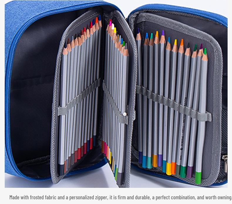 Large Capacity Multi-color Oxford Student Pencil Case & Stationery Box