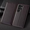 Samsung Galaxy S8 S9 S10 S10e S20 S21 S22 S23 S24 S25 FE Kenar Plus Ultra Telefon Kılıfı Kılıfları için Litchi Gerçek Deri Kapaklı Kılıf