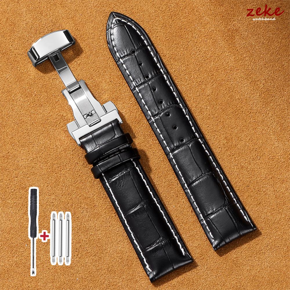 Weiche Uhrenarmbänder aus Rindsleder mit Butterfly-Verschluss Armband 12/13/14/15/16/17/18/19/20/21/22/23/24mm Ersatz-Armbanduhrband