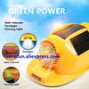 Helmet With 3 Solar Panels 2 Fans LED Light RGB Warning Rechargeable Lithium Battery Power Bank Outdoor Work Solar Fan ABS Cap