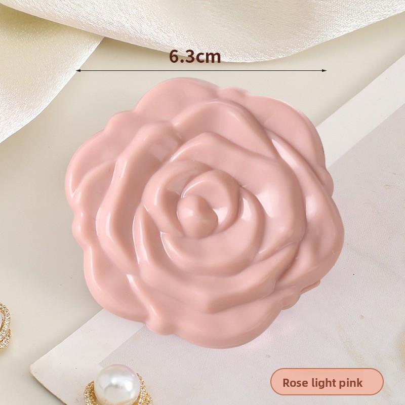 

Electroplated Rose Folding Makeup Mirror - Handheld Mini Dual-Sided Mirror Makeup Remover Mirror Foldable Makeup Mirror Light pink[Regular style]