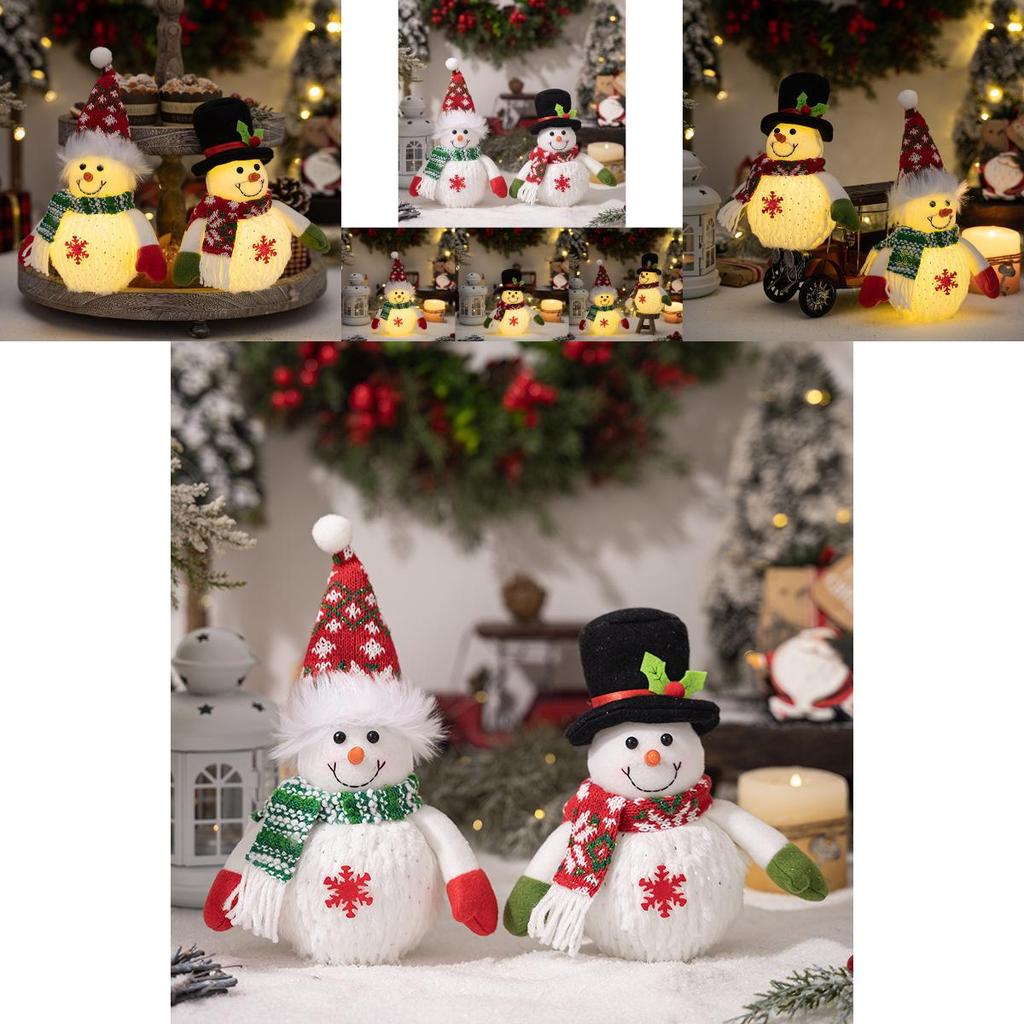 Adorable Light Up Snowman Doll Decoration For Christmas Festive Cheer Gift For Kids