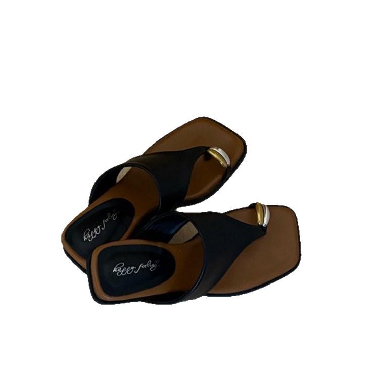 [Armano] Thick-soled Heel Cover Toe Cool Slippers Women's Flip-flops 2025 New Beach Sandals