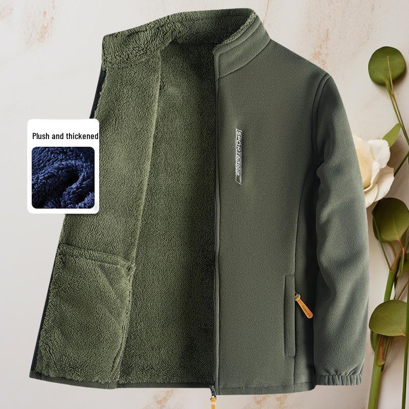 Men's Double-Sided Fleece Windbreaker Hoodie for Autumn/Winter