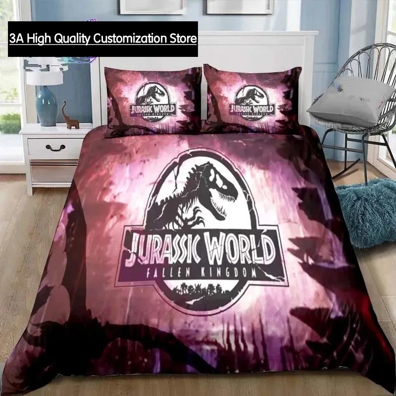 

Dinosaur Jurassic Park 3D Print Bedding Set Single Twin Full Queen King Size Bed Set Adult Boys Bedroom Bedding Gift EU Single(135*200cm)3pcs
