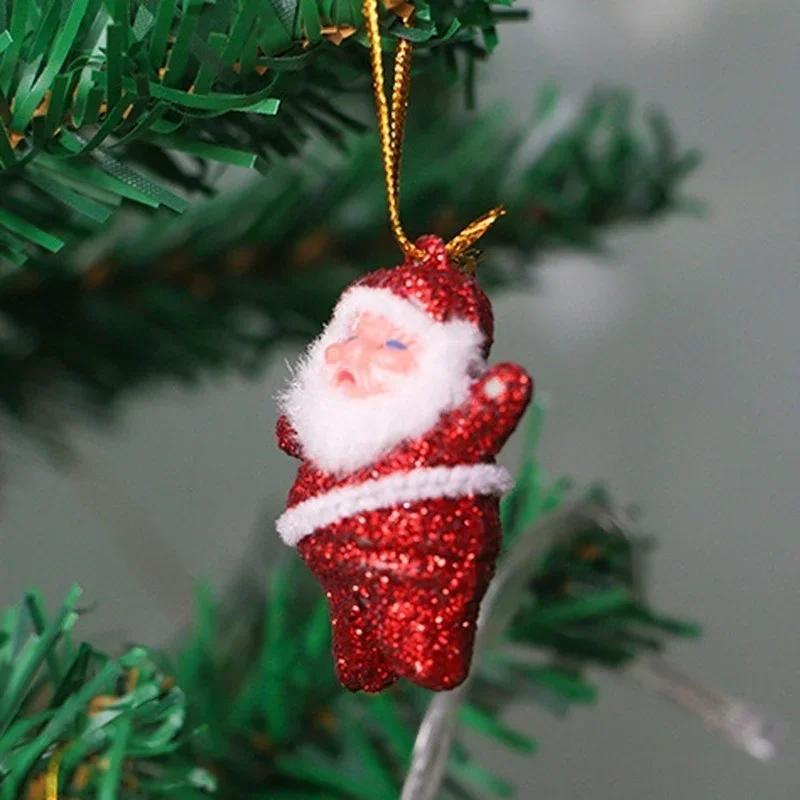 1Set Christmas Drop Ornaments Multi-Color Santa Claus Party Xmas Tree Hanging Decor Home Decorations Festive Supplies Home Decor