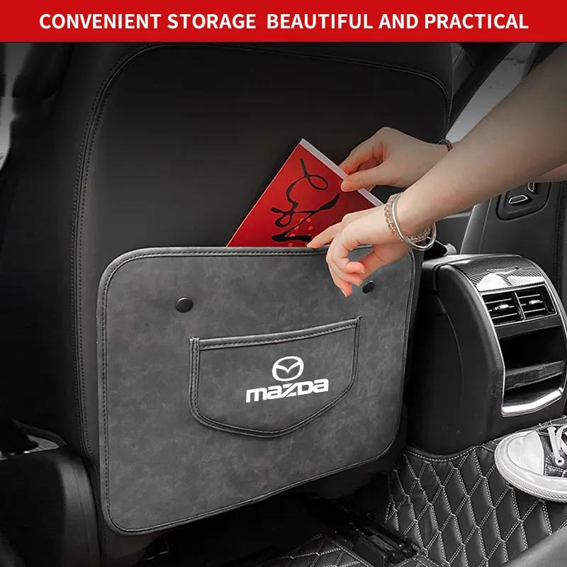 Car Anti-kick Pad Leather Seat Back Protector Anti Scratch Mat For Mazda 2 3 5 6 M5 Ms CX-4 CX-5 CX6 M3 M6 MX3 MX5 Accessories