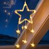 Gift for Holiday Decoration LED Christmas Window Star Decoration, Battery Operated Hanging Warm String Lights Lighted Shaped Light Walls, Windows,
