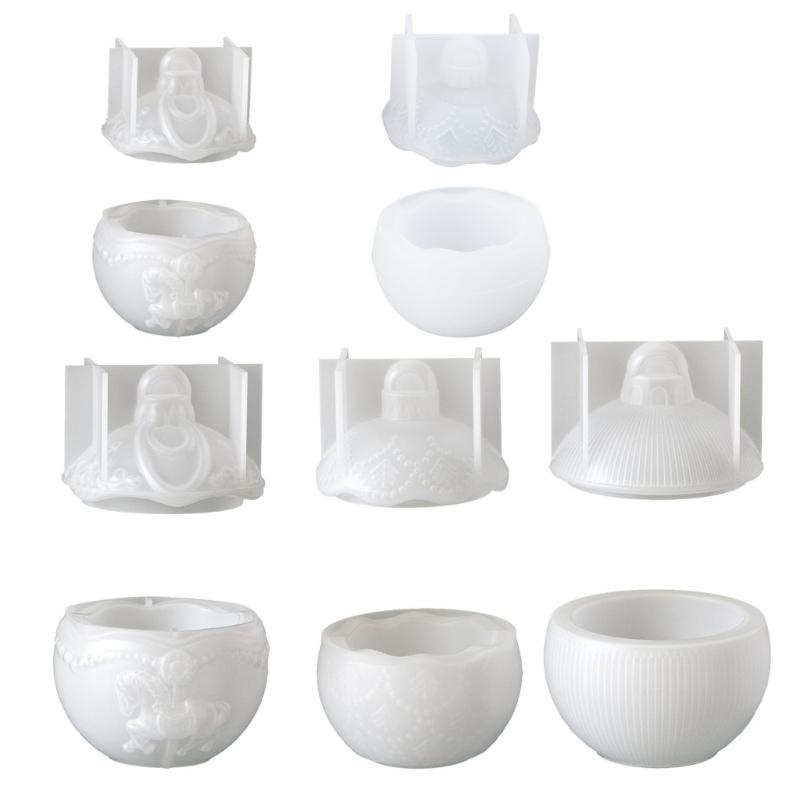 Christmas Baubles Ball Silicone Candle Molds Resin Jar Mould With Lid Easy Demolding For Making Candle Soap Chocolate
