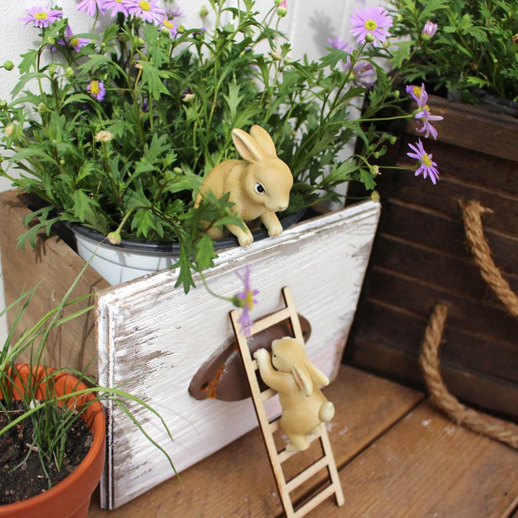 Statue miniature en résine pour pot de fleurs, accessoire décoratif pour terrasse, cour ou décoration