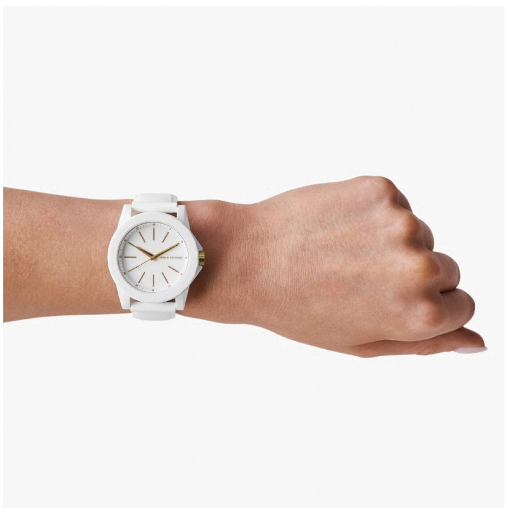 Armani Exchange Women S Urethane Watch Set With Luggage Tag Ax7126
