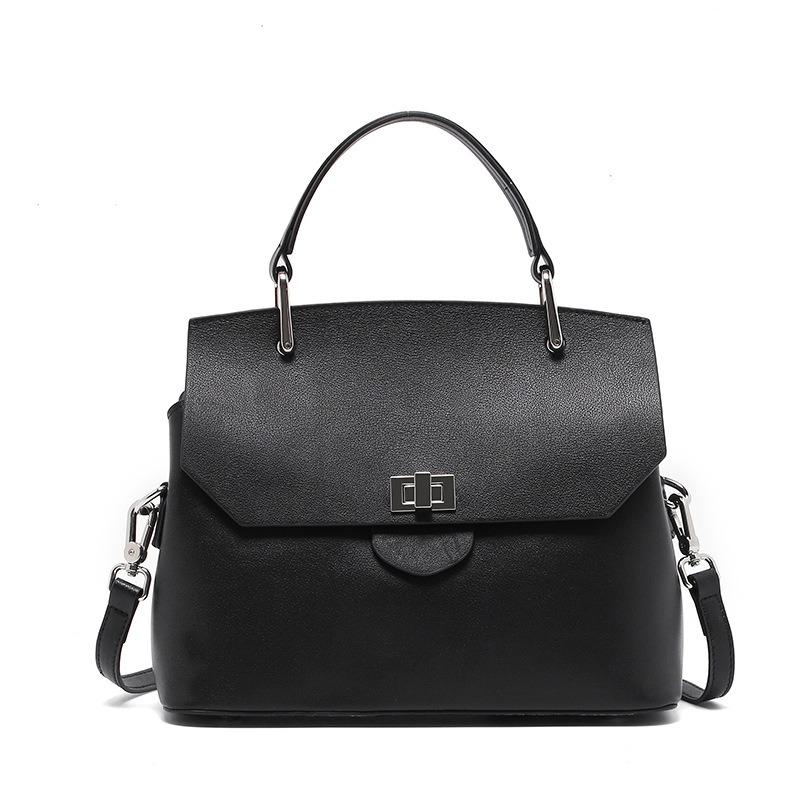 

Leather women s bag tote bag new retro niche handbag women s commuter shoulder bag messenger bag чёрный