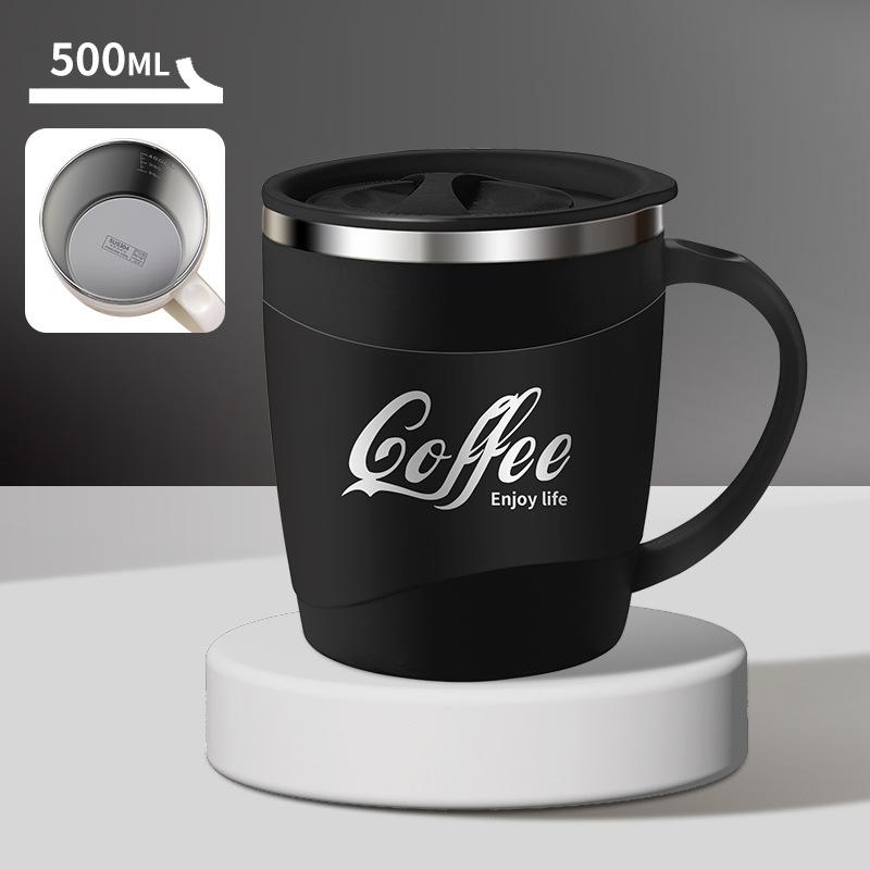 304 Stainless Steel Mug, Double-layer Heat and Cold Preservation, Business Portable Coffee Cup Office with Handle for Making Tea