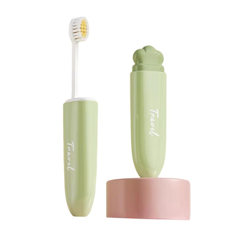 Foldable Travel Toothbrush Soft Bristle Portable Oral Care Brush Compact Size Suitable for Daily Use and Easy Storage