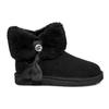 UGG Cinched Fur Mini Snow Boots Black Women's 1106909-BLK