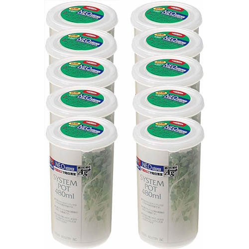 Iwasaki Industries NEO Keeper L Antibacterial Microwave-Safe Food Storage Containers, Clear, 480ml, Large, Set of 10 (SX355)