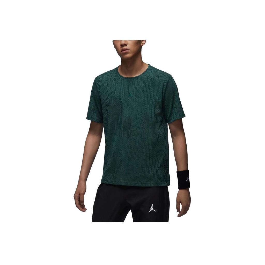 Jordan Sport Dri-Fit Adv Crew Neck Tee With Brand Logo Short Sleeve Men Tops Oxidized-Green FN5865-366