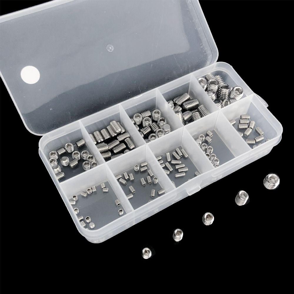 Hex DIN913 304 Stainless Steel Grub Bolt Hexagon Socket Screw Allen Head Assortment Kit
