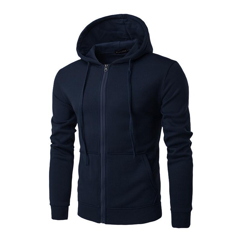 Unisex Solid Color Fleece Hoodie Cardigan - Autumn/Winter Zipper Sweatshirt, 15 Colors Available