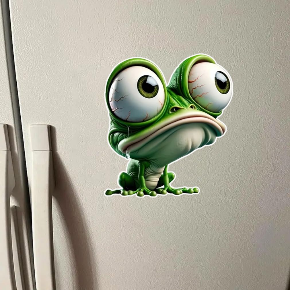 2 Large Eyes Frog Stickers 5x5.5" Perfect for Cars, Motorcycles, Boats, Windows, Laptops Funny