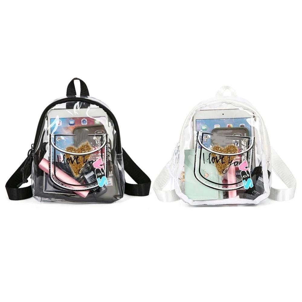 PVC Transparent Backpack Korean Style Shopping Bags Casual Fashion Jelly Bag  Lady