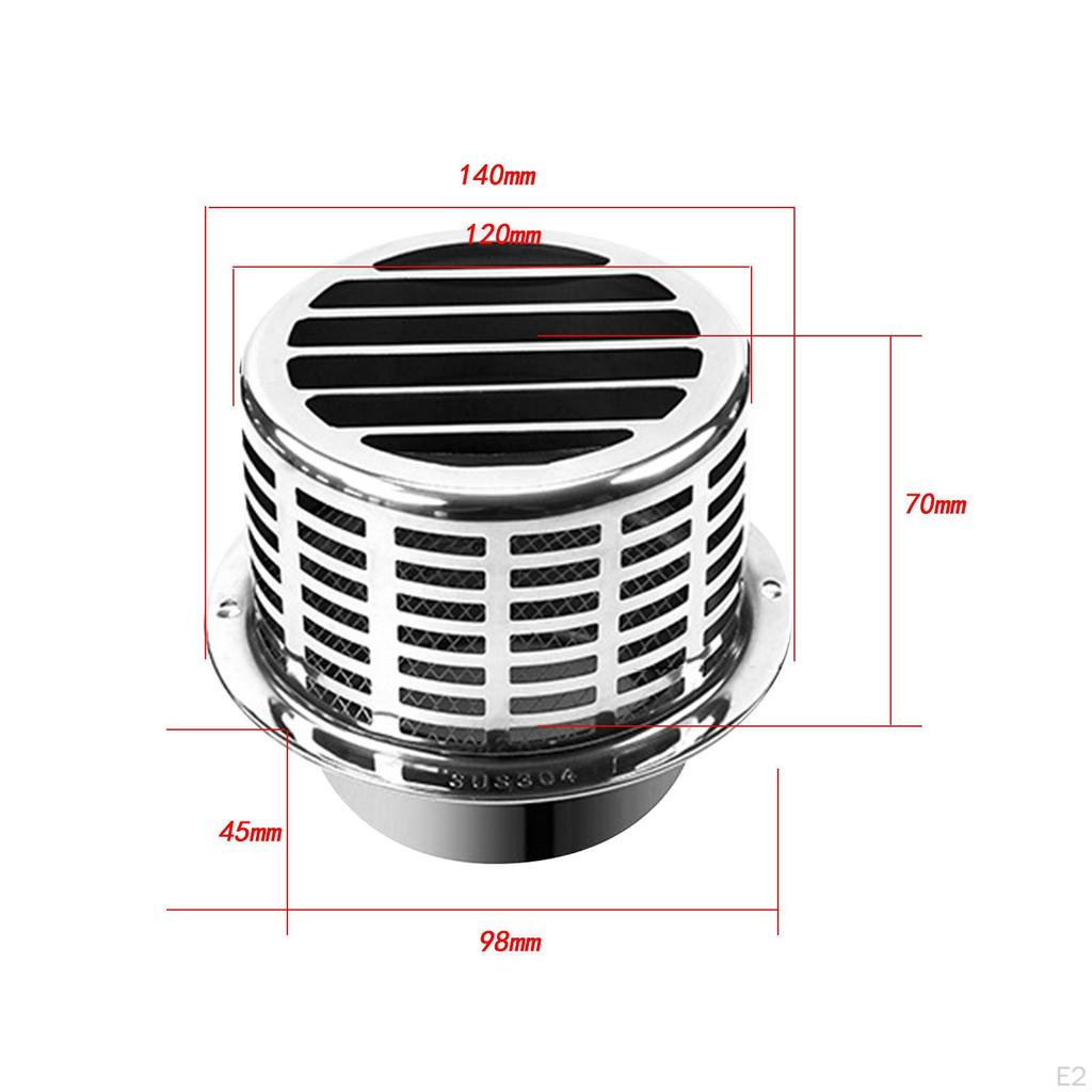 Air Vent Exhaust Hood Home DIY Full Protection, Stainless Rain Ventilation Grille for