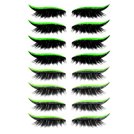 8 Pairs Lazy Eye Shadow Eyelash Eyelashes Makeup Stickers Eye Waterproof Glitter Eyeshadow Makeup Stickers