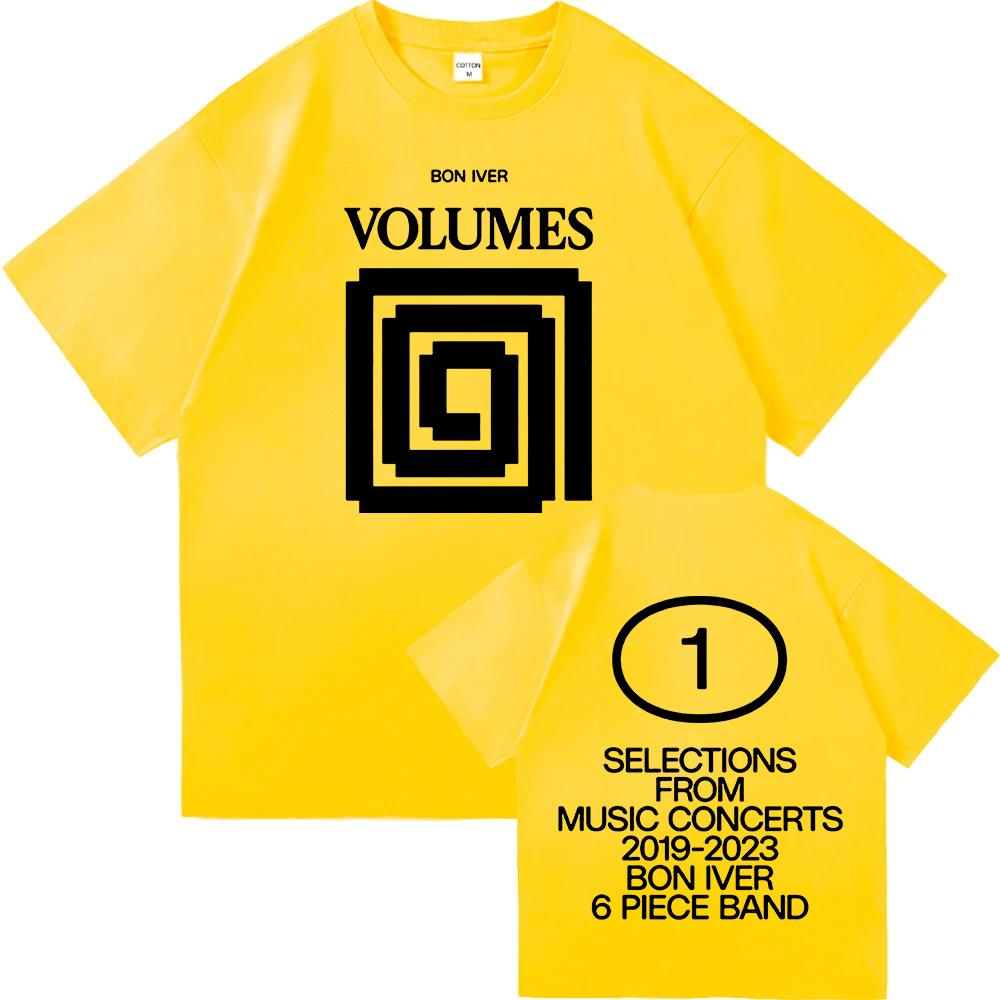 VOLUMES V1 Bon Iver Design T-shirt O-neck Summer Cotton Male Tees Unisex Streetwear Short Sleeve Loose Printing Tshirts Unisex Tops