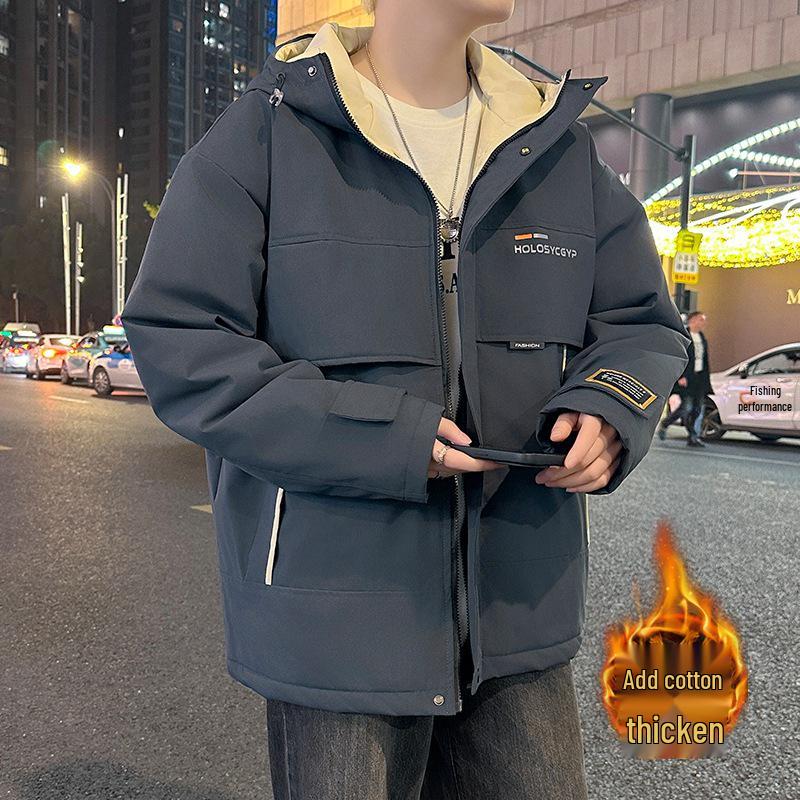 

2025 Men s Cotton-Padded Ski & Baseball Jacket - Hot Selling Youth Workwear Outerwear XL [130-145 kg] темно-сірий
