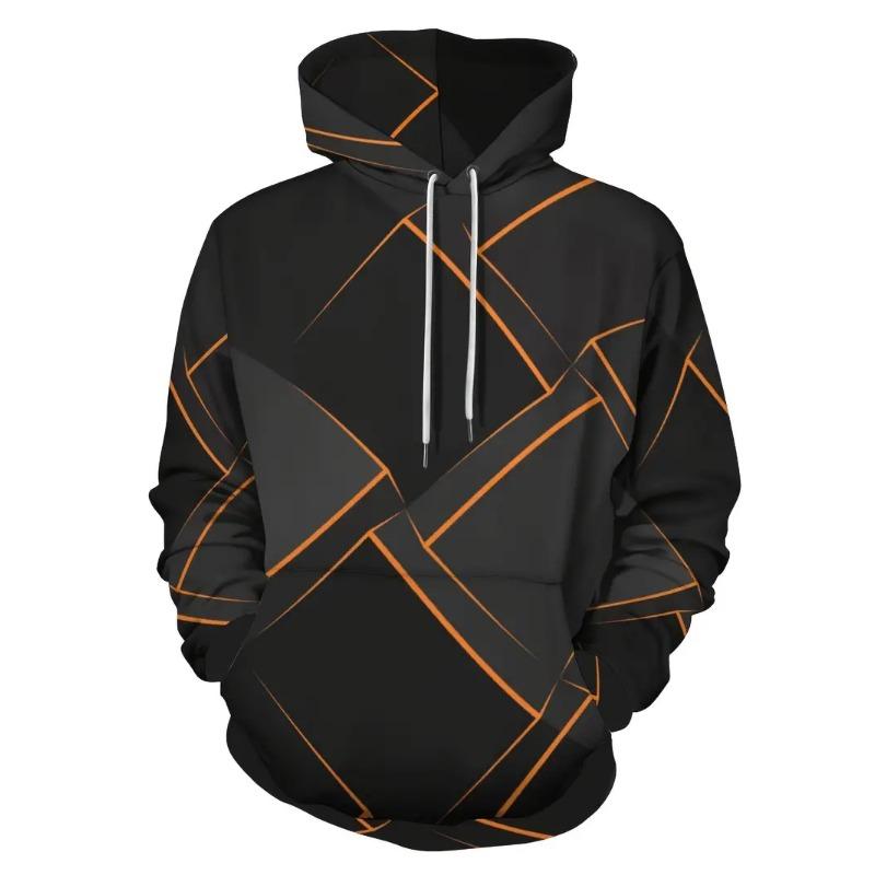 Men's Fashion 3D Printed Hoodie Casual Pullover Kangaroo Pocket Men's Fashion Long Sleeve Sports Hoodie Sweatshirt
