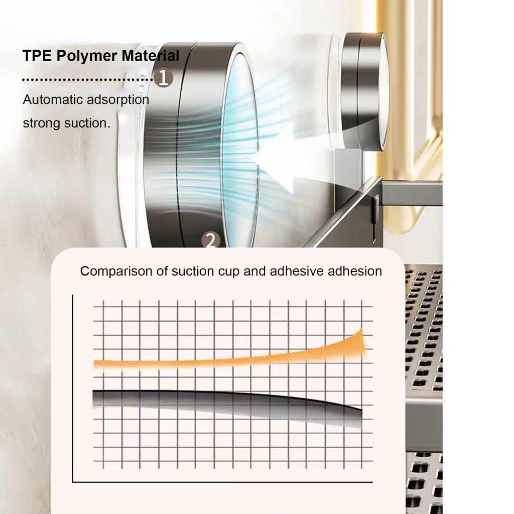Saugnapf Badezimmerregal Duschregal Toilettenplatz Aluminium Wandmontage Shampoo-Regal Badezimmer-Organizer Bohrloses Wandregal