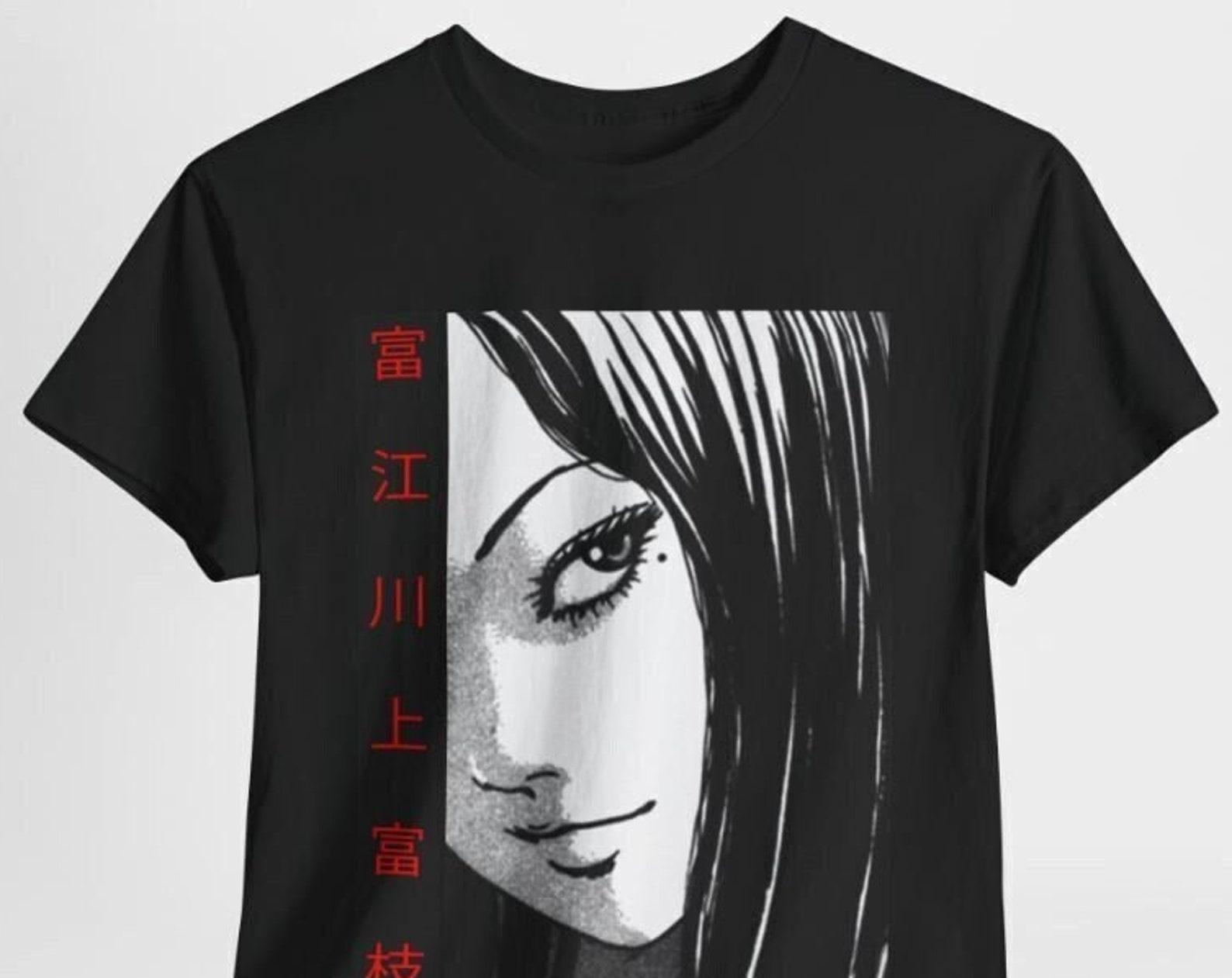 Unisex Horror Manga Creepy Girl T shirt, Dark Anime Gothic T shirt, Manga Gothic T shirt Inactive 3XL