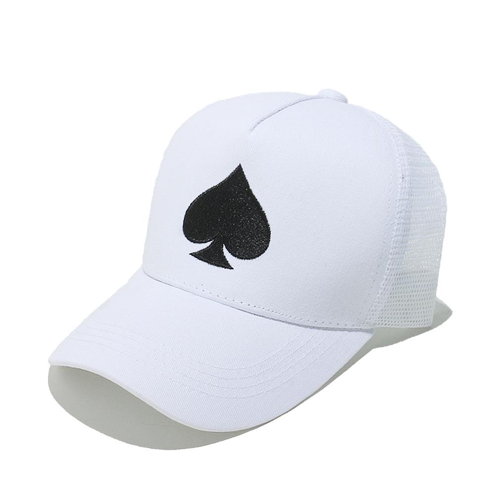 Cross border TEMU sunshade hat, hip-hop personalized peach heart poker baseball cap, mesh cap for men and women, adjustable