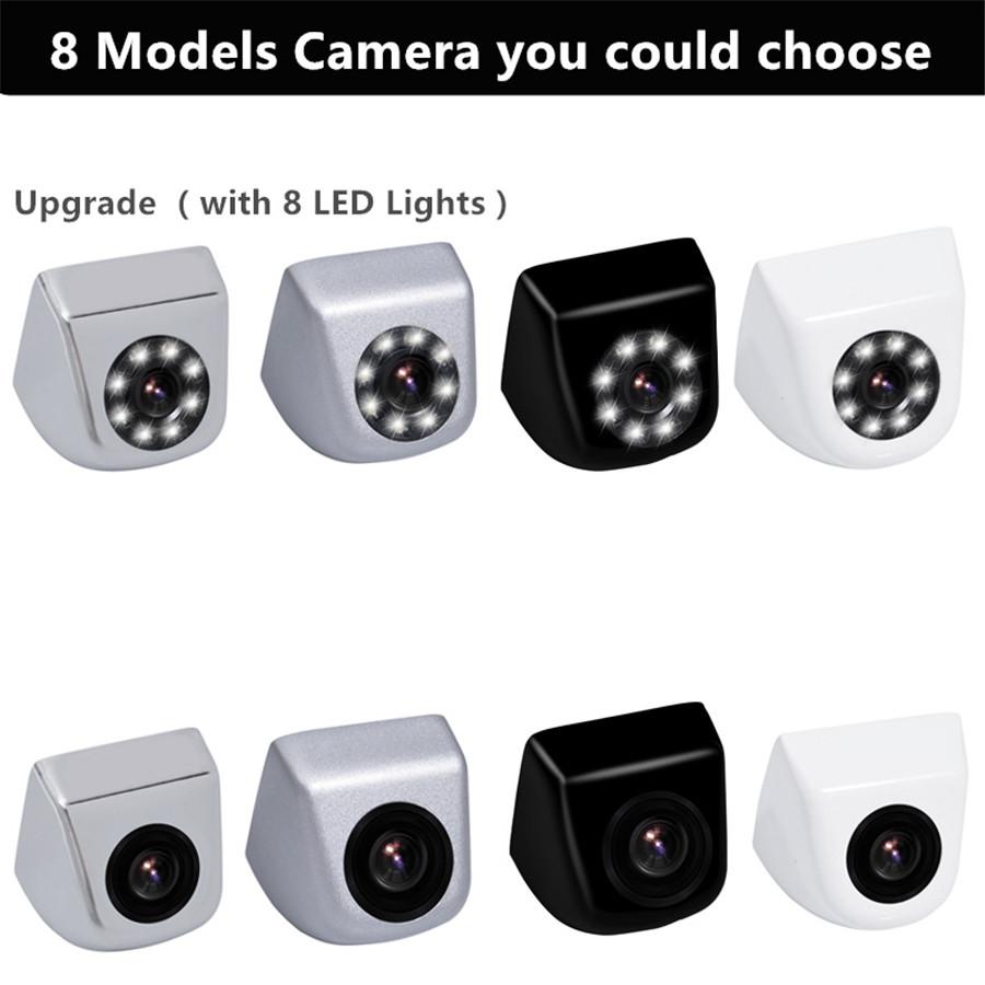 Car Backup Camera Metal HD Reverse Camera Mini Front View / Rear View Cameras 8 LEDs Lights Night Vision Waterproof IP69