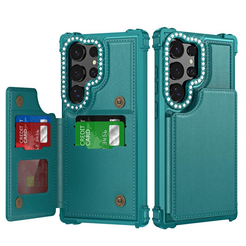 Suitable for Samsung S24 SIM Card Phone Case Samsung S24 Ultra Leather Texture Card Case Drop Protection Case