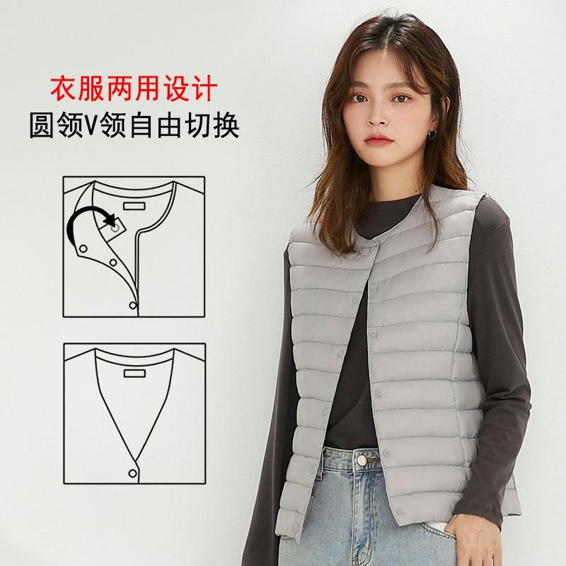Womens Lightweight Down Vest Short Puffer Sleeveless Warm Inner Layer Winter Casual Wear