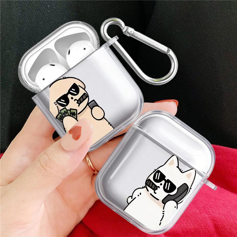 Clear Earphone Cases Cover Case For Airpods 1 4 Pro Pro3 2 Pro2 3 Couples Dog Cat Cool