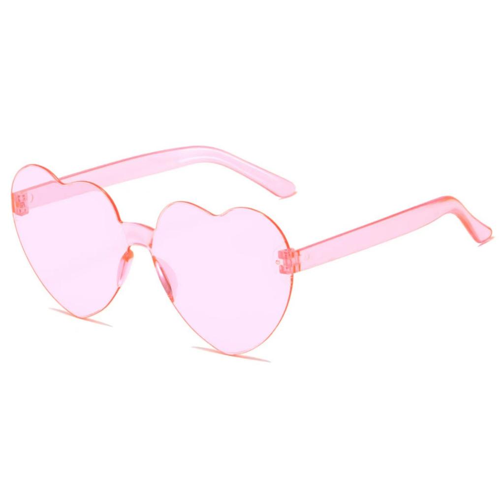 KAMMPT Rimless Heart Shaped Sunglasses 2024 Women Fashion Vacation Beach Outdoor Shades Trendy Stylish Design Party Sun Glasses