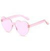 KAMMPT Rimless Heart Shaped Sunglasses 2024 Women Fashion Vacation Beach Outdoor Shades Trendy Stylish Design Party Sun Glasses