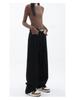 American Black Plus Size High Waist Wide Leg Jeans for Women