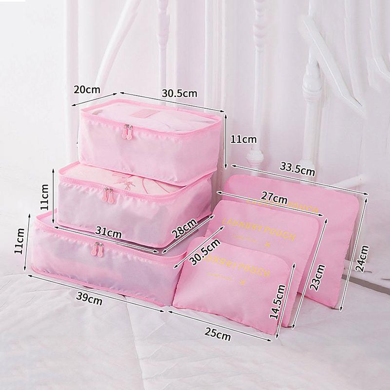 6 In 1 Travel Organizer Laundry Pouch Travel Luggage Bag Clothes Organizer Set