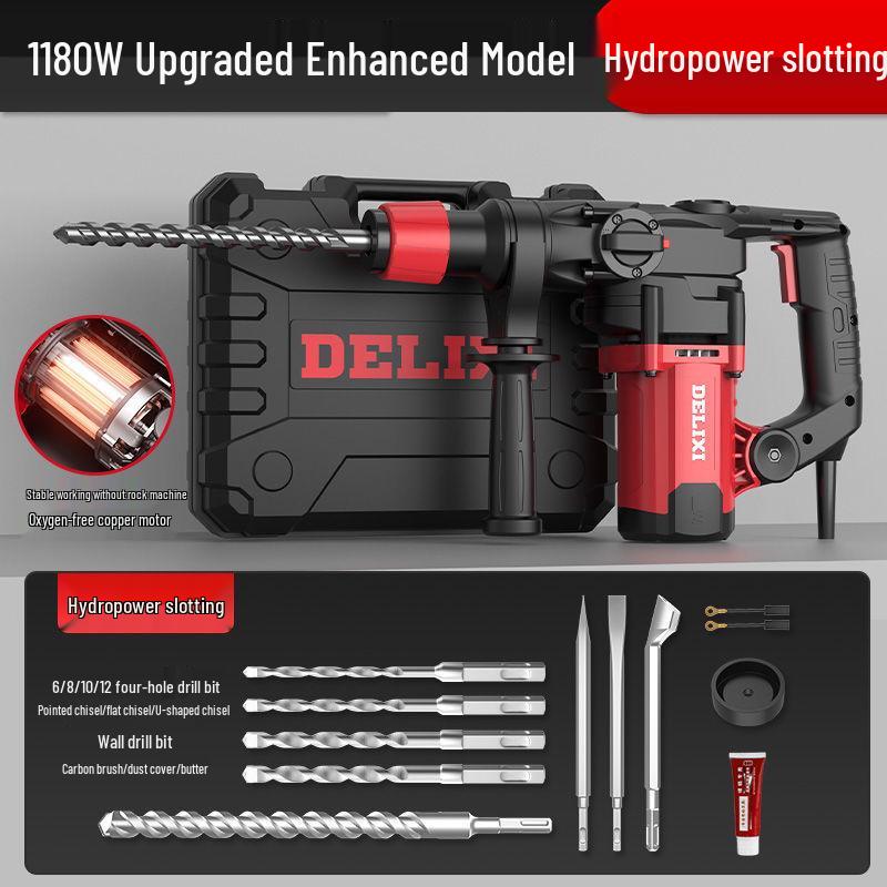Delixi Multi-Function Electric Hammer & Drill - Industrial-Grade, Dual-Purpose, Lithium-Powered