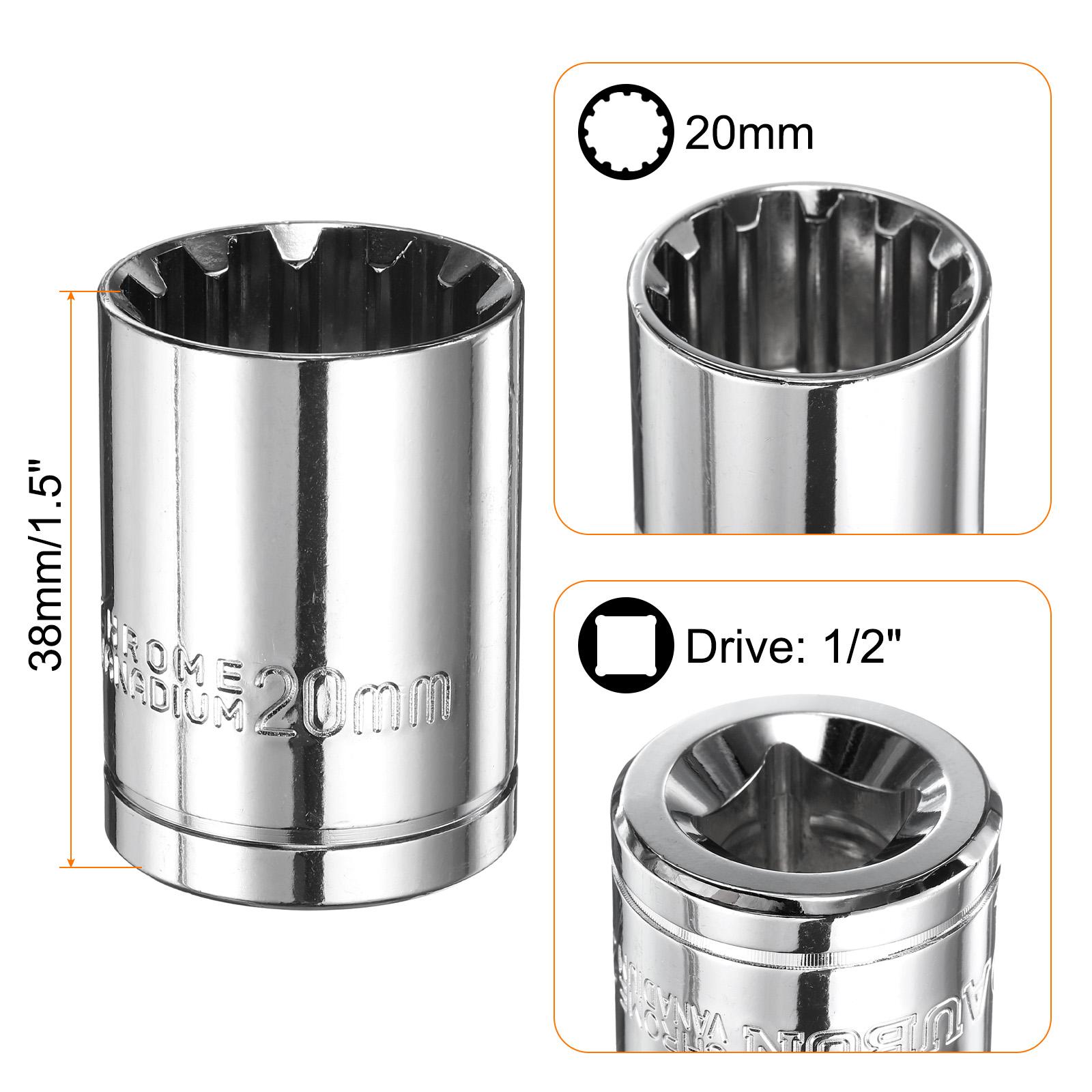 

1/2pcs Point Socket 1/2 Drive 8/17/20/21/23/27/32mm Cr-V Metric Shallow Socket for Car Repair Mechanical Home Use Hand Tool