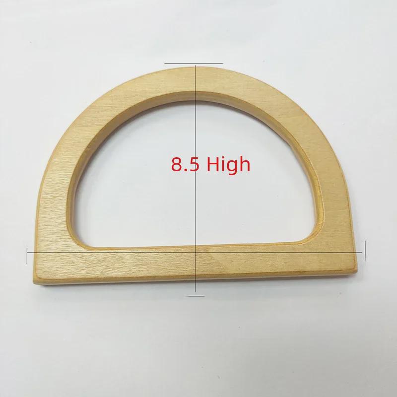 "Handmade Wooden Bamboo Round D-Shaped Bag Handle Gift Box"