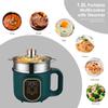 Electric Hot Pot with Steamer Portable Nonstick Frying Pan 1.8L Non-stick Cooking Pot for Pasta/Soup/Steak/Egg/Oatmeal