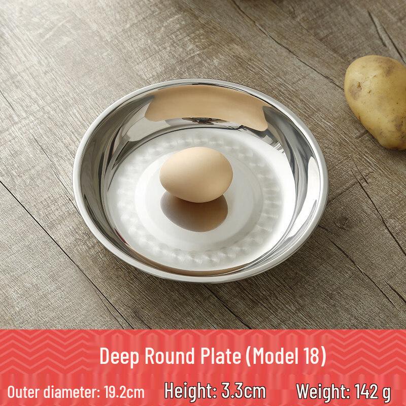 Star-Marked Stainless Steel Round Shallow Plate