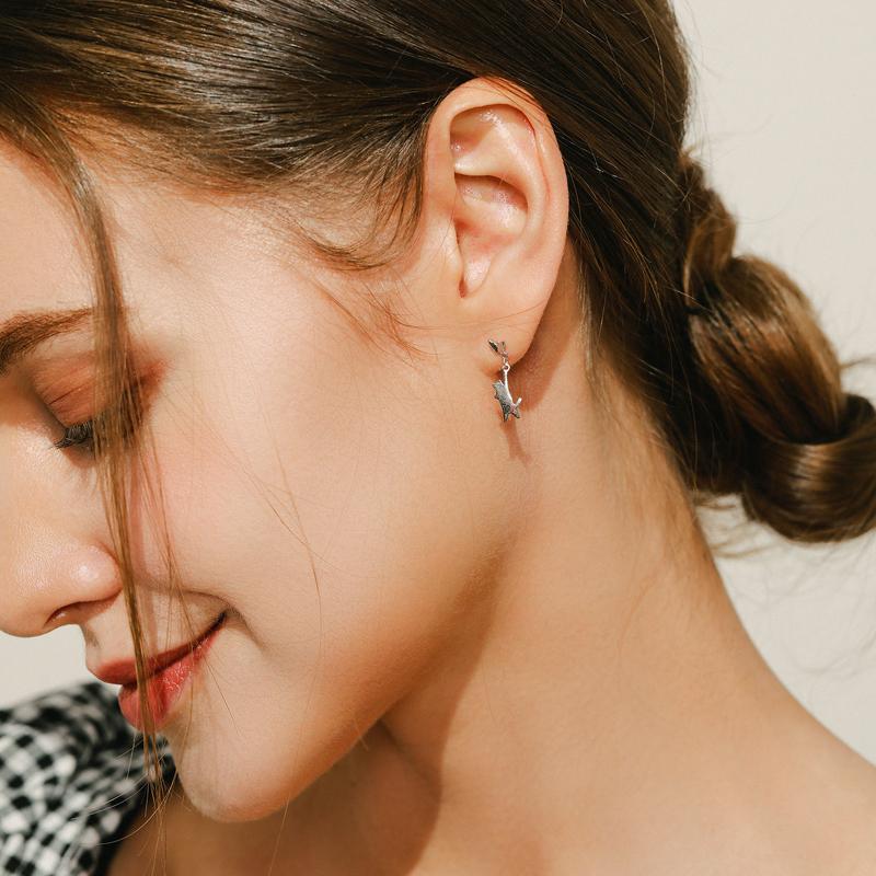 MODIAN 925 Sterling Sølv Søt Spille-Katt Øredobber For Kvinner Dyr Ørestifter Smykker Festtilbehør