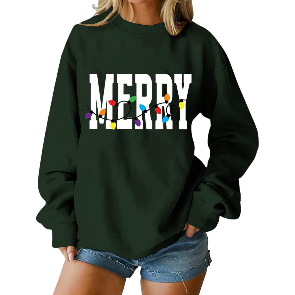 Women's Loose Comfortable Casual Fashionable Character Printing Round Neck Long Sleeved Sweatshirt